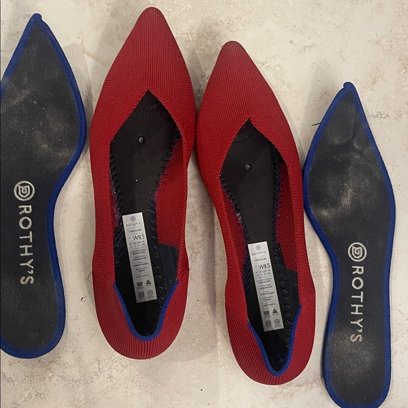 ROTHY'S THE POINT RED FLAT SHOES - Picture 4 of 7